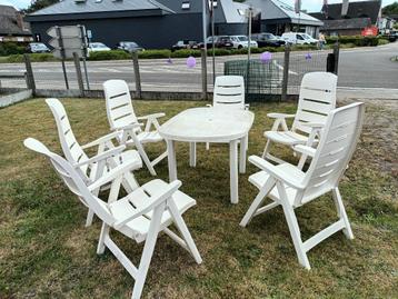 tuinstel, Tuin en Terras, Ophalen, Kunststof, Gebruikt, 6 zitplaatsen