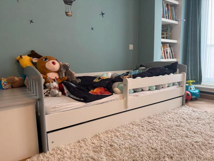 Kinderbed, Kinderen en Baby's, Kinderkamer | Bedden, Gebruikt, 180 cm of meer, 85 tot 100 cm, Matras, Ophalen