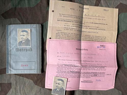 Wehrpass, Mittleidung, Wehrpass notiz & x2 pasfoto’s., Verzamelen, Militaria | Tweede Wereldoorlog, Landmacht, Overige typen, Verzenden