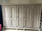 Bruine eiken geschilderde klerenkast, Huis en Inrichting, Kasten | Kleerkasten, Ophalen, Met deur(en), Gebruikt, 200 cm of meer