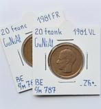 België 2 x 20 frank 1981 FR en VL     (850), Ophalen of Verzenden, Losse munt