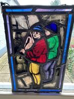glasraam in lood – mannen met doedelzak, Ophalen