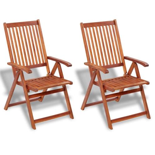 Chaises de jardin pliantes 2 pcs bois d'acacia massif marron, Jardin & Terrasse, Accessoires mobilier de jardin, Neuf, Enlèvement ou Envoi