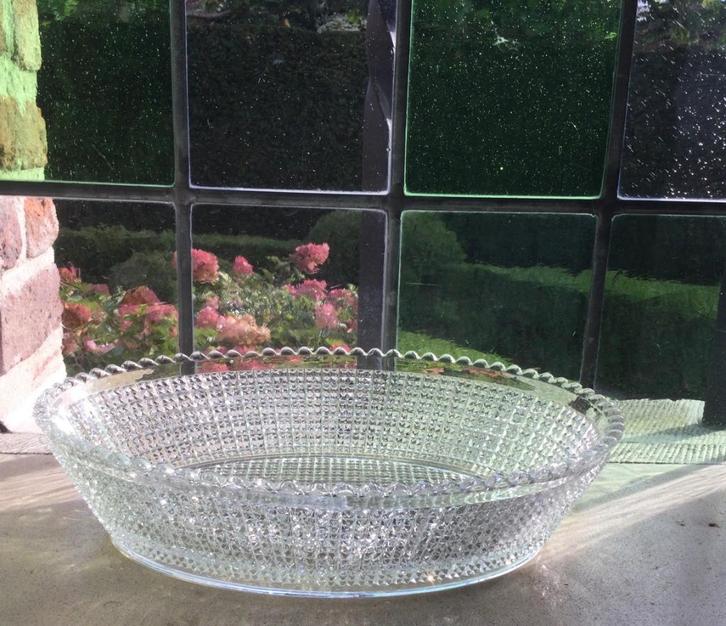 Ovale Schaal Val Saint Lambert model Hambourg, Antiek en Kunst, Antiek | Glaswerk en Kristal, Ophalen