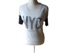 (91) - tee shirt femme t.36 noir blanc - gemo -, Kleding | Dames, Gemo, Wit, Ophalen of Verzenden, Zo goed als nieuw