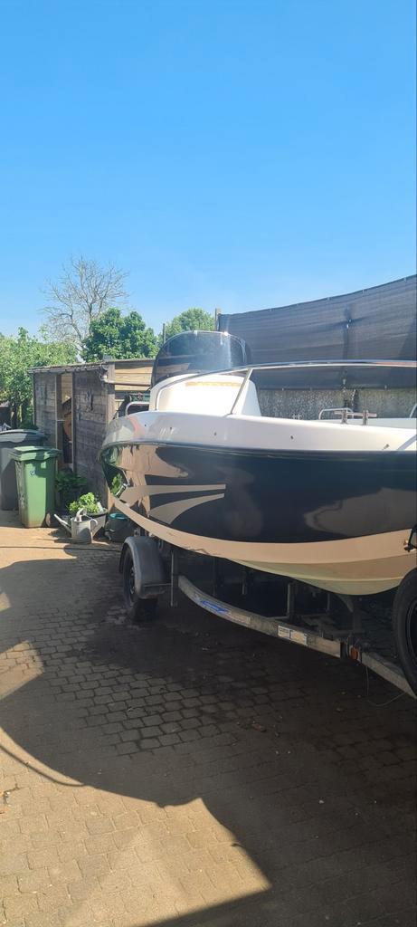 Sunset 450 open 2011 met evinrude e-tec 50pk 2015, Watersport en Boten, Speedboten, Zo goed als nieuw, 3 tot 6 meter, Benzine