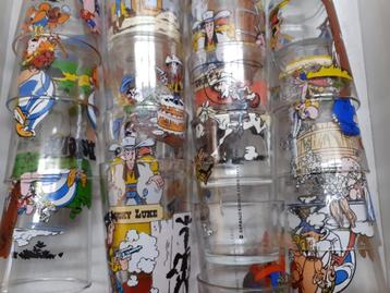 Lot verres Gaston, Lucky Luke, Astérix, Boule et Bill, Schtr