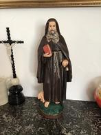 Oud gipsen beeld heilige Sint Antonius abt met het varken, Ophalen of Verzenden