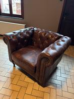 Fauteuil Chesterfield une place en cuir marron de chez Weba, Moins de 150 cm, Vintage, Une personne, Enlèvement