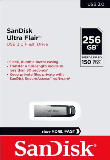 SanDisk Ultra Flair USB 3.0 Flash Drive 256 GB beschikbaar voor biedingen