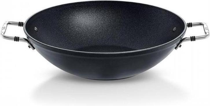 Fissler Wokpan 31cm + RVS deksel - Adamant Classic | Nieuw, Huis en Inrichting, Keuken | Potten en Pannen, Nieuw, Wok, Aluminium