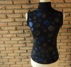 (42)- blouse femme t.36 noire - bleue, Ophalen of Verzenden, Zo goed als nieuw, Maat 36 (S), Zwart