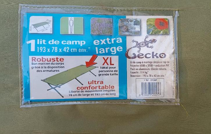 Twee XL veldbedden 193x78 cm, Caravans en Kamperen, Kampeergereedschap, Zo goed als nieuw, Ophalen