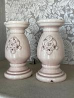 2 mooie roze kandelaars in landelijke stijl. Perfecte staat, Huis en Inrichting, Overige materialen, 25 tot 50 cm, Ophalen of Verzenden
