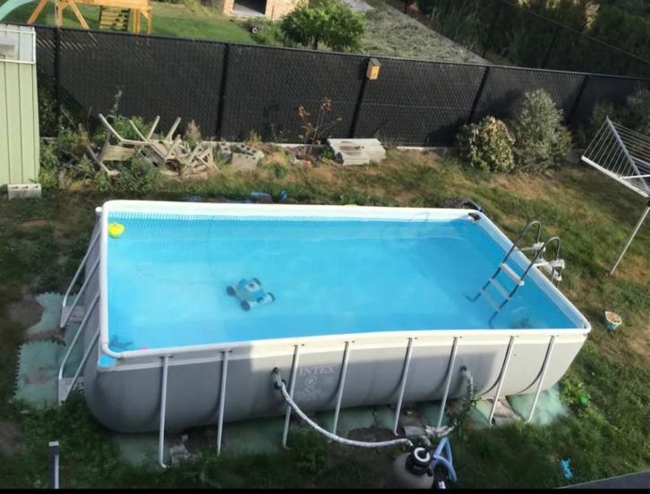 Intex opbouwzwembad, Tuin en Terras, Zwembaden, Gebruikt, Opzetzwembad, 80 tot 120 cm, 400 cm of meer, 200 tot 300 cm, Rechthoekig