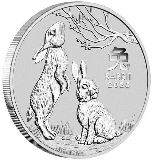 2 oz .999 zilveren munt 'Year of the Rabbit', Postzegels en Munten, Munten | Oceanië, Losse munt, Zilver, Ophalen of Verzenden