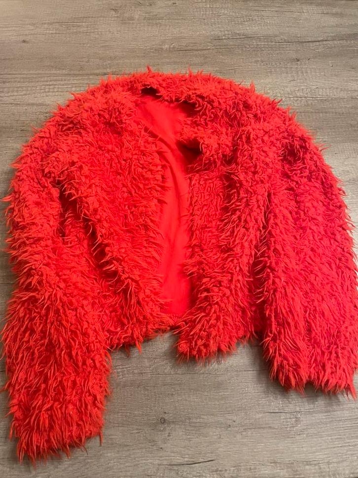 Coolcat furr jacket - Maat M, Kleding | Dames, Blouses en Tunieken, Zo goed als nieuw, Maat 38/40 (M), Rood, Ophalen of Verzenden