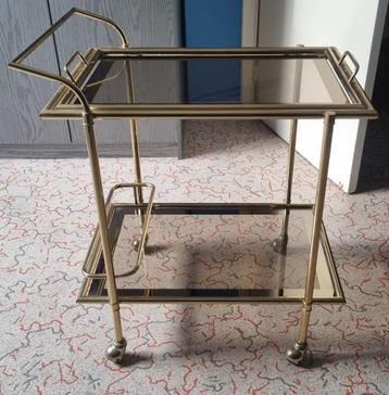 Art Deco barwagen van gerookt glas  beschikbaar voor biedingen