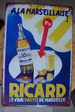 RICARD REKLAME - METAAL -, Verzamelen, Ophalen of Verzenden