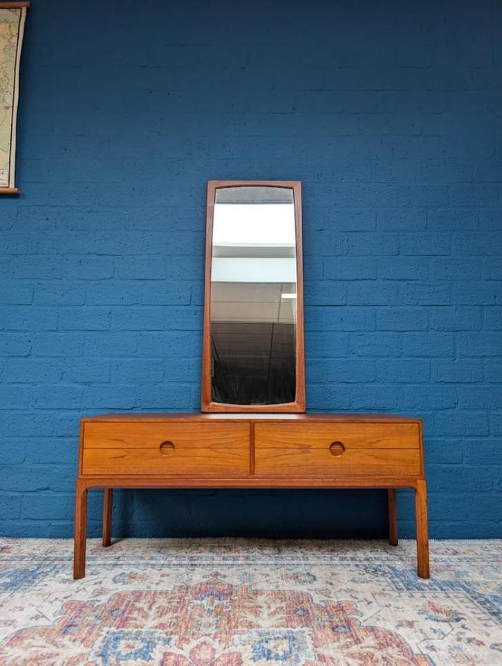 Vintage Halkast met Spiegel, Kai Kristiansen, jaren 60, Verzamelen, Retro, Huis en Inrichting, Ophalen