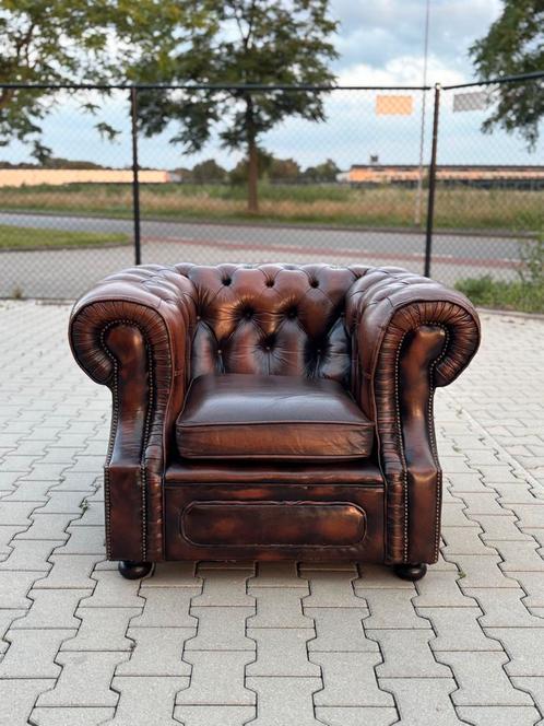Fauteuil Chesterfield, Huis en Inrichting, Fauteuils, Zo goed als nieuw, Leer, Ophalen of Verzenden