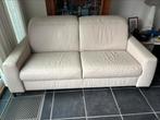 Zetel wit leder, 2 zit, Huis en Inrichting, Ophalen, Zo goed als nieuw