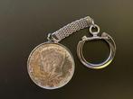 Vintage Key Chain John F. Kennedy Half Dollar Key Ring 1964, Ophalen of Verzenden, Losse munt, Noord-Amerika