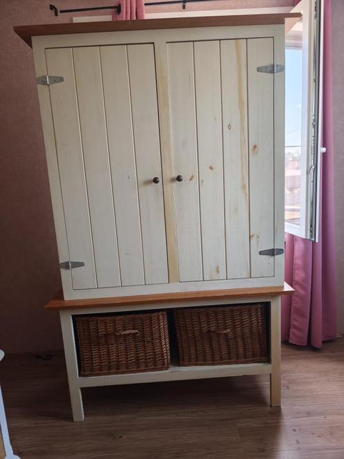 Landelijke kasten met rieten mandjes, Huis en Inrichting, Kasten | Kleerkasten, Zo goed als nieuw, 150 tot 200 cm, 100 tot 150 cm