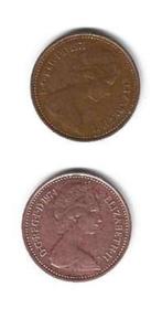 2 x munten UK New ½ penny (Elisabeth 2) 1971 – 1974 Pr, Enlèvement ou Envoi, Autres pays, Monnaie en vrac