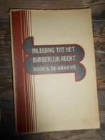 Inleiding tot het burgerlijk recht - 1952, Livres, Livres scolaires, Utilisé, Enlèvement ou Envoi