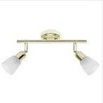 Brilliant Sofia plafondspot –2-licht– Messing met albastglas, Ophalen, Zo goed als nieuw, Glas, Led