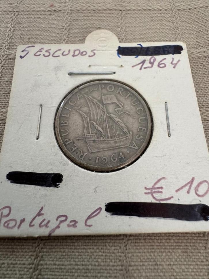 5 Escudos 1964 Portugal (256), Postzegels en Munten, Munten | Europa | Niet-Euromunten, Losse munt, Ophalen of Verzenden