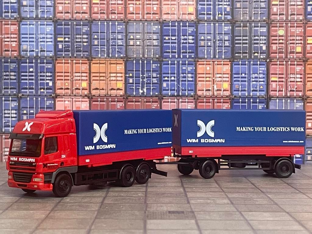 Herpa DAF CF Wim Bosman combinatie 1:87, Hobby & Loisirs créatifs, Voitures miniatures | 1:87, Comme neuf, Bus ou Camion, Herpa