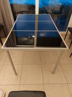 Tuintafel met glazen blad, Tuin en Terras, Ophalen, Aluminium