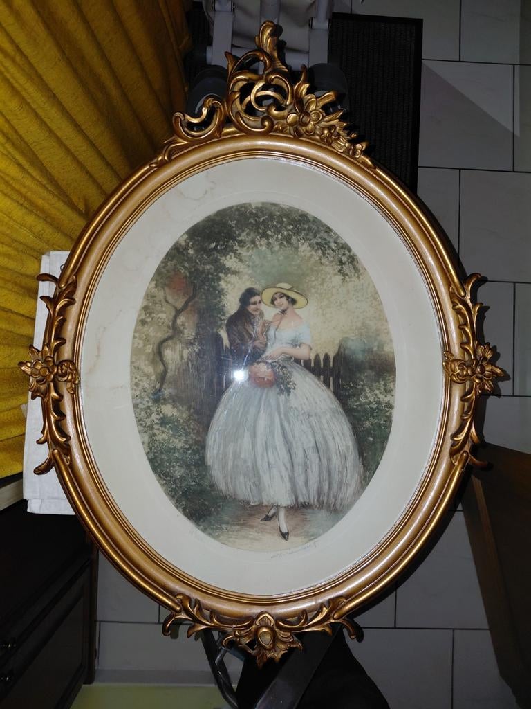 Gravure à l'eau fortes colorée, Ophalen