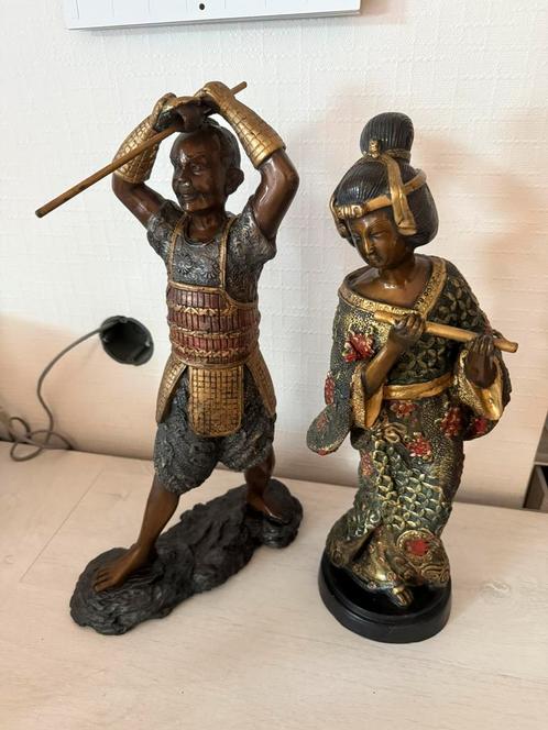 Set Japanse beelden - oosterse stijl - geisha en samourai, Antiek en Kunst, Curiosa en Brocante, Verzenden