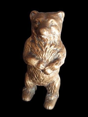 ancienne tirelire ours en laiton de 16 cm, Collections, Enlèvement