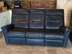 Lederen Salon, Huis en Inrichting, Zetels | Zetels, Ophalen, Gebruikt, Driepersoons, Leer