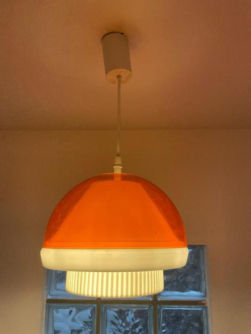 Suspension vintage orange des années 70 – Design space age, Huis en Inrichting, Lampen | Hanglampen, Zo goed als nieuw, Ophalen of Verzenden