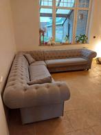 Hoekzetel chesterfieldlook, Huis en Inrichting, Zetels | Zetels en Chaises Longues, Ophalen, Zo goed als nieuw, Stof