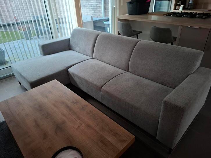Stijlvolle grijze stoffen zetel, Maison & Meubles, Canapés | Coins salons complets, Enlèvement