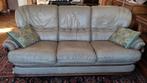 Canapé 3 places en cuir À DONNER gris beige + faut. assorti, Huis en Inrichting, Zetels | Zetels, Ophalen, Gebruikt, Driepersoons