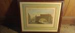 Gravure Doornik Pont à l'Arche in Tournay,36x30,n264, Antiek en Kunst, Ophalen