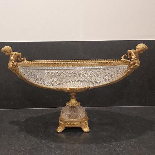 Superbe coupe en cristal de Sèvres avec base en bronze doré, Antiquités & Art, Antiquités | Verre & Cristal, Enlèvement