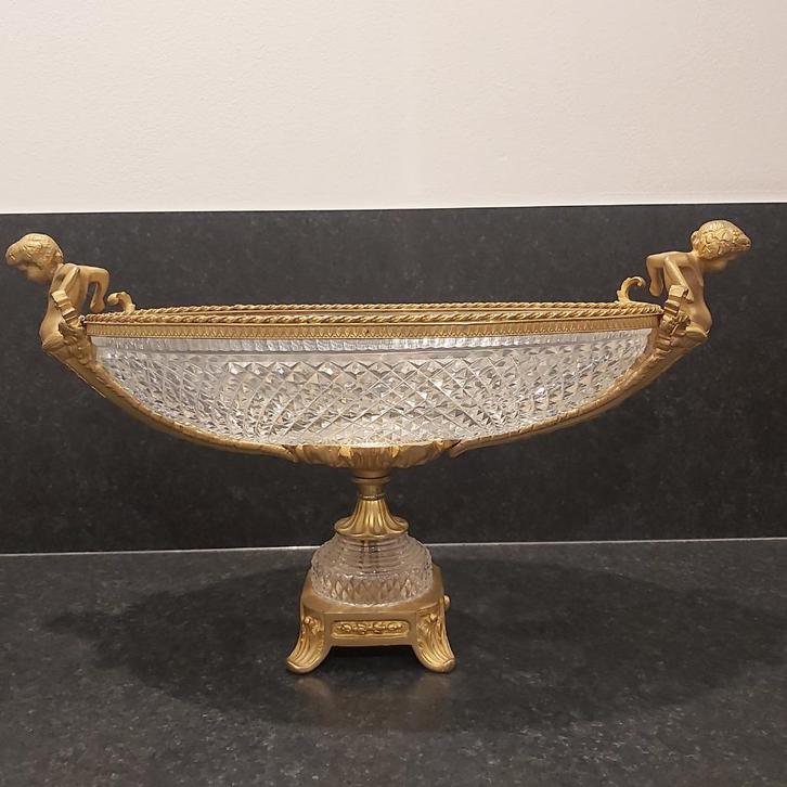 Sèvres prachtige kristallen coupe met verguld bronzen sokkel, Antiek en Kunst, Antiek | Glaswerk en Kristal, Ophalen
