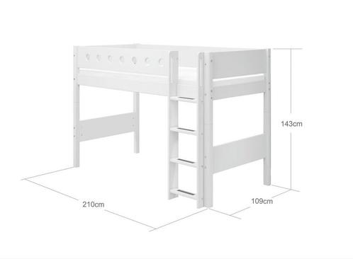 Flexa White 90x200 verhoogd bed, Huis en Inrichting, Slaapkamer | Stapelbedden en Hoogslapers, Zo goed als nieuw, Ophalen
