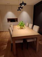 Eiken tafel (220 x 100) + 6 stoelen - prijsdaling !, Huis en Inrichting, Tafels | Eettafels, Ophalen, Gebruikt, 100 tot 150 cm