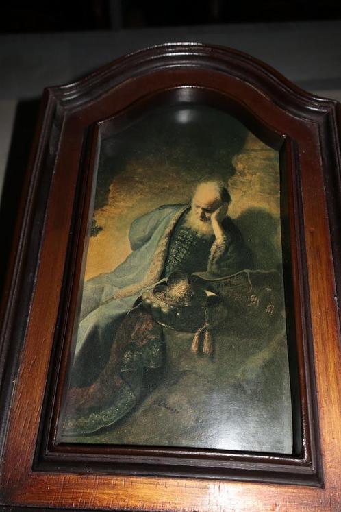 oude boogkader met posterfoto van schilderij van Rembrandt, Antiek en Kunst, Kunst | Schilderijen | Klassiek, Ophalen of Verzenden