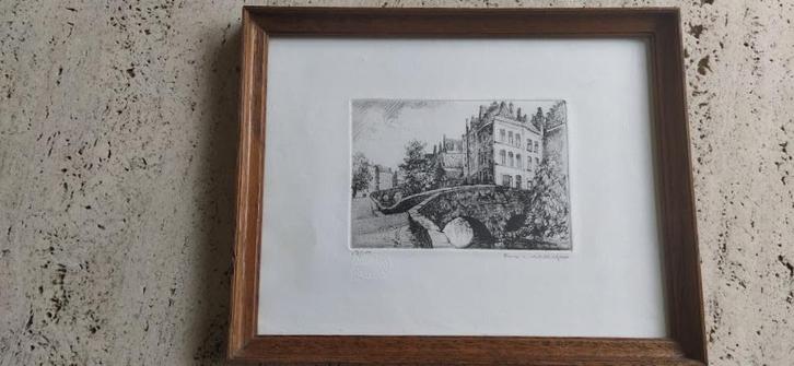 Ets Malfliet - Vlamingbrug Brugge, Antiek en Kunst, Kunst | Schilderijen | Klassiek, Ophalen of Verzenden