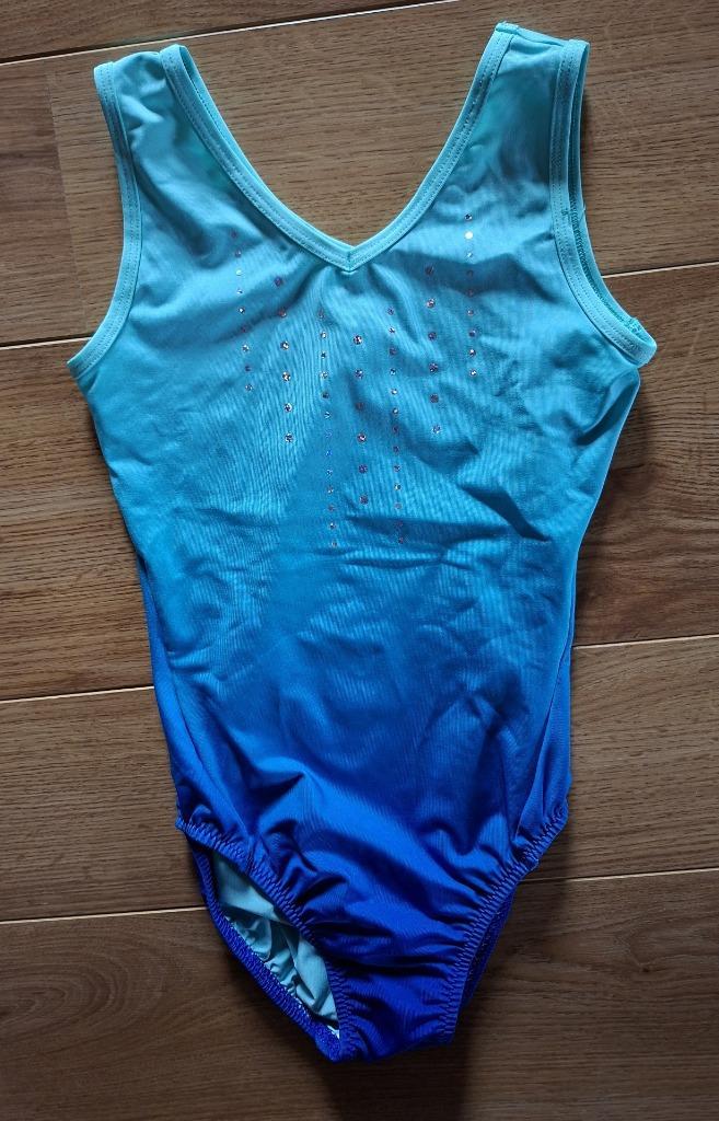 Blauw turnpak 6-7 jaar, Kinderen en Baby's, Kinderkleding | Maat 128, Gebruikt, Meisje, Sport- of Zwemkleding, Ophalen of Verzenden